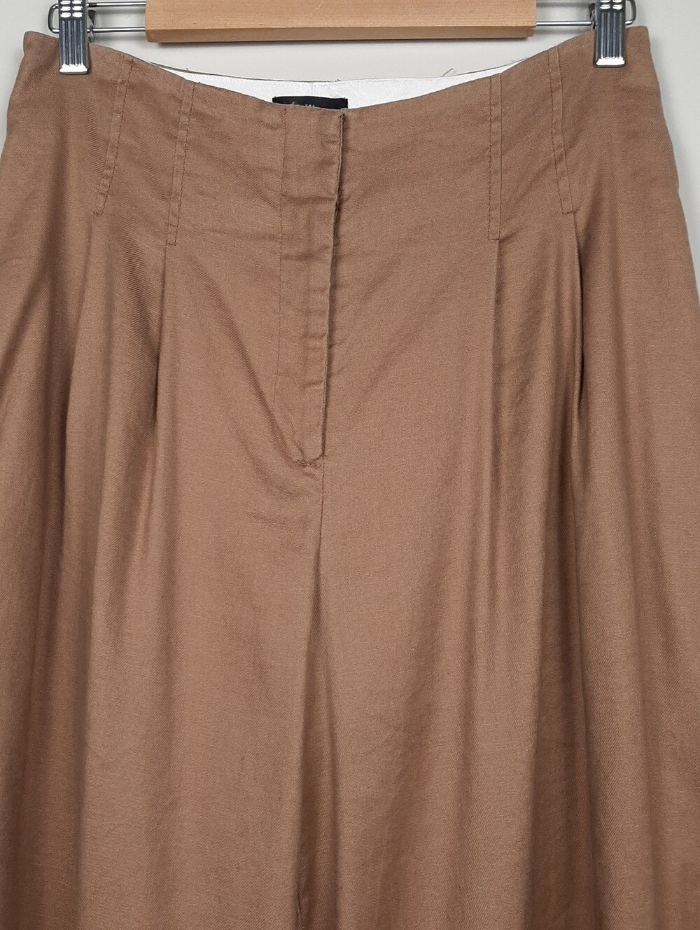 WHBM Linen Blend The Wide Leg Pants Brown Size 6 - Picture 2 of 12